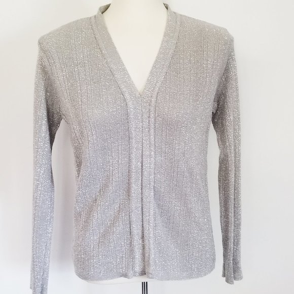 Refashioned Reversible Silver Knit Top (M/L) - Picture 2 of 6